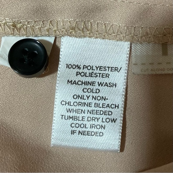 LOFT Blouse Tan with Black Ribbon | Size S | Adorable Bow | Holiday | Office - Picture 6 of 9